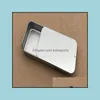Plain Sier Color Slide Top Tin BoxRec Candy Usb Box Case Container Drop Delivery all'ingrosso 2021 Scatole di imballaggio Office School Business Indu