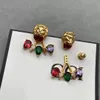 Luxur Designer Color Crystal Lion Head Earrings Stud Ladies Fashion Simple Jewelry9348811