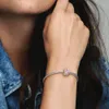Breloques pendentif en argent sterling 925 pour boîte d'origine Boucle de positionnement Bleu Rose Zircon Bracelet à breloques en perles européennes Collier5026116