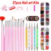 Çiviler Fırçalar Set Nail Art Dekorasyon Tam Temizleme Manikür Seti Ayak Ayırıcı Nail Art Kitleri