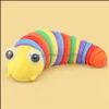 Favor de fiesta Suministros para eventos Festivo Hogar Jardín Novedad Babosas Caracoles con punta de dedo Plástico Arco iris Insecto Juguetes Descompresión Ventilación Educat para niños