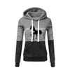 Kvinnors hoodies tröjor Autumn Women Horse Love Print Splice Sweatshirt Cotton Casual Fashion Street Hooded Tops Clothes S4XL 230206