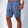 Shorts masculinos de linho fashion masculinos verão algodão praia shorts masculinos selvagens soltos soltos lisos cargo shorts 220617