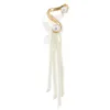 気質ファッションロングクリップイヤリングイヤーフックの模造真珠ピアスチェーンの女性の女の子結婚式ジュエリー