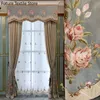 Perde Drapes Işık Lüks Fransız Romantik Pastoral Perdeler Oturma Odası Yatak Odası Villa Yüksek Pencere Kattan Tavan Özelleştirme Kurt