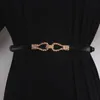 Cinturones Diseño de moda Cinturón de cintura delgada ajustable para mujeres Camiseta de techo de la piel de vaca Correa de la cintura Cinturón de cuero real Cinturón 2022