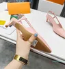 2022-Famous brand ladies pointed toe sandals Classic luxury party High heel shoes designer women's summer wedding shoe for girl genuine