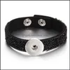 Bedelarmbanden sieraden mode 4 stijlen snaps zwart pu leer 18 mm snap knoop armband voor vrouwen drop levering 2021 6h8tk