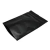 Feuille d'aluminium noir mat Tear Notch Paquet Sacs Zip Lock Heat Seal 100pcs Mylar de haute qualité Stand Up Bag