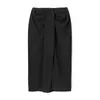 Mulheres saias da saia preta branca coletada detalhes altos midi midi elegante nas saias de moda casual de rua de rua 220701