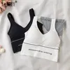 Sexy vrouwen crop top zomer honingletter borduurband tanktops bijgesneden feminino dames elastisch shirt vest camisole 220607