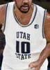 Xflsp NCAA College Utah State Aggies Basketball Jersey 5 Sam Merrill 23 Neemias Queta 2 Sean Bairstow 13 Liam McChesney Custom Stitched