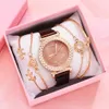 5st kvinnor tittar på Set Luxury Rose Gold Dress Quartz Armband Ladies Sports Wrist Clock Relogio Feminino