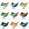 44 cores 270x140cm Parachute ao ar livre Hammock Dobrável Camping Balanço Cama de pano de pano de nylon Hammocks com cordas mosquetos