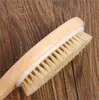 Natural Boar Bristle Body Brush with Contoured Wooden Handle Exfoliates Dry Skin Bath Cleaning Brush de310