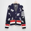85% off online sale autumn winter new women's V-Neck long sleeve contrast stripe animal jacquard loose knit cardigan thick