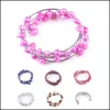 Fios de miçangas pulseiras jóias cj fábrica direta água doce lavanda pérolas de três camadas Bangle Bangle