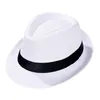 Basker imixlot 7 färger mode sommar casual unisex strand strå hatt enkel solskydd jazz cap barn cowboy hatsberets oliv22