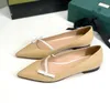 Luxury Designer Ballet Flats Casual Ladies Offer Flat Shoes Women Sandals Bows Point Toe Leather Soles Casual Shoe Canvas Material Pointy