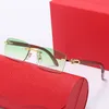 Randlose Designer-Sonnenbrille Buffs Rahmen Damen Herren Sonnenbrille Gold Randlos Holzbeine Brillen für Herren Klare Linse Korrektionsbrillenglas