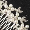 Coiffes mariée mariage diadème perle argent plaqué cristal petit peigne à cheveux alliage robe accessoires
