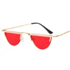 Солнцезащитные очки высококачественные ретро -металлические милые фанки маленькие полуписные полукруг УФ -защита солнечные очки для мужчин Womensunglasses