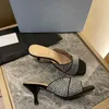 printemps été forage sandales européennes américaines mode stiletto med chaussures pour femmes élégant bout rond talons hauts