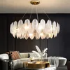 Ny Crystal Chandelier Pendant Lamp för vardagsrummet modern guld heminredning hängslampa sovrum led inomhus glas dekoration ljus fixtur