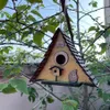 Itens de novidade ninho de pássaro casa interior jardim pátio decoração pingente criativo de madeira small252A3852438
