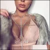 Outras jóias corporais Sexy Cristal Bra Slave Chain Women Women Women Rhinestone Charking Colar Bikini Beach Fashion Drop Delivery 2021 TVBL2