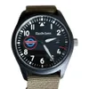 Flight Herr klockor Diverse Army Green Nylon Band 42mm PVD Svart hjul Stålfodral 2813 Automatisk rörelse Timmarkörer Armbandsur