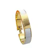 Nuovo design braccialetto femminile smalto intamello inossidabile inossidabile inossidabile gioielli maschili di fidanzamento matrimoniale Dimensione 17 19 Gold Bu278V