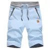 Pantalones cortos para hombre Summer Casual Algodón Estilo de moda Boardshort Bermudas Masculino Drawstring Cintura elástica Playa 220407