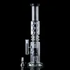 Black Straight Tube Hookahs Lake Green Big Bong Donut Perc n Holes Percolator Dab Oil Rigs 14mm Female Joint Thick Glass Smoking Acessory With Bowl WP2191