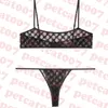 Svart spets underkläder kvinnor bh brev broderi bikini kvinnor underkläder se genom damer underkläder set268i