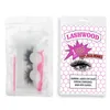 False Eyelashes Whole PinkWhiteBlack Eyelash Packaging Bag With Lashwood Sticker Lash Trays Brush Tweezers Applicator For Se9719012