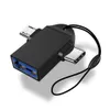 Adaptador OTG tipo C 2in1 micro USB para USB-C Conversor de celular Drive Flash Drive Reader Mouse Connector USB Cabo