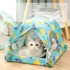 cat tent bed Pet products the general teepee closed cozy hammock with floors house pet small dog accessories 220323