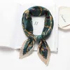 Silk Feel Square Scarf for Women Headkerchief Crinkle Print Neck Scarves Hair Tie Band Bag Wrist Bandana Shawl Pashmina Foulard