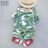 Humor Bär 2022 Neue Jungen Sommer Kleidung Sets Strand Wind Mit Kapuze Hemd + Shorts 2PCS Sets Jungen Baby Kinder kinder Kleidung G220509