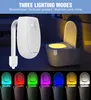 Sensore di movimento Smart PIR Sedile WC Luci notturne impermeabili per WC Retroilluminazione WC Illuminazione Lampada LED Luminaria