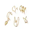 Gold Star lämnar icke-genomträngande öronklippörhängen för kvinnor Enkla falska brosk Ear Manschettsmycken Tillbehör GC1018