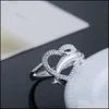 Band Rings Takı Beautif Love Heart Dolphin Ring Yaprağı Sevimli Soylu Güzel Moda Düğün Sier Renk Kadın Lady Drop Teslimat 2021 JVXBI