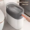 15L Trash Can Automatic Drawstring Packing Household Kitchen Bathroom Waste Storage bucket Garbage Bin Trash Can with Lid 220408