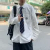 Chemises décontractées pour hommes Hong Kong Style Version coréenne du Dk Uniform College Chemise blanche à manches longues Garçon Couple Same Jk ShirtMen's