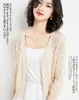 Cardigans Y2K de verão para mulheres suéteres 3 quartos Mangas Tops finos Tops gelo seda japonesa coreana casaco pequeno curto para vestir