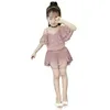 Summer Girls Sets 12 Children's Clothing 11 Short Sleeves Shorts 9 Student Fashion Two Pieces Suit 8 Kids 7 6 Years Old 220507