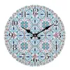 Horloges murales numérique horloge silencieuse 14 pouces rond Mandala floral décoratif Boho Art pour batterie alimenté Unique