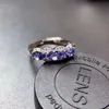 Anelli a grappolo superati test di diamante pietra Moissanite argento sterling 925 trapano a fila singola donna classica moda fidanzamento fine 3220161S