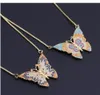 Chaînes Colliers Pendants Bijoux Sier Mélange Colorf Beau Butterfly Charme Pendant Jaune bleu blanc Summer Cute NE4594696